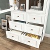 Lirago White Glass Door Display Cabinet providing versatile storage for dishes apply to Kitchen or Living Room or Dining Room 31.5"Wx15.74"Dx78.7"H - 3 of 4