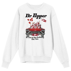 Dr. Pepper It's Out Of The Ordinary Car Graphic Crew Neck Long Sleeve White Adult Tee - 1 of 3