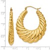 Black Bow Jewelry 5mm x 40mm Polished 14k Yellow Gold Twisted Oval Shrimp Hoop Earrings - 4 of 4