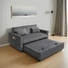 Leovsnove Futon Sofa Bed,3-in-1 Multi-Functional Corduroy Sleeper Couch Pull-Out Bed,Adjustable Backrest and Pillows - 3 of 4