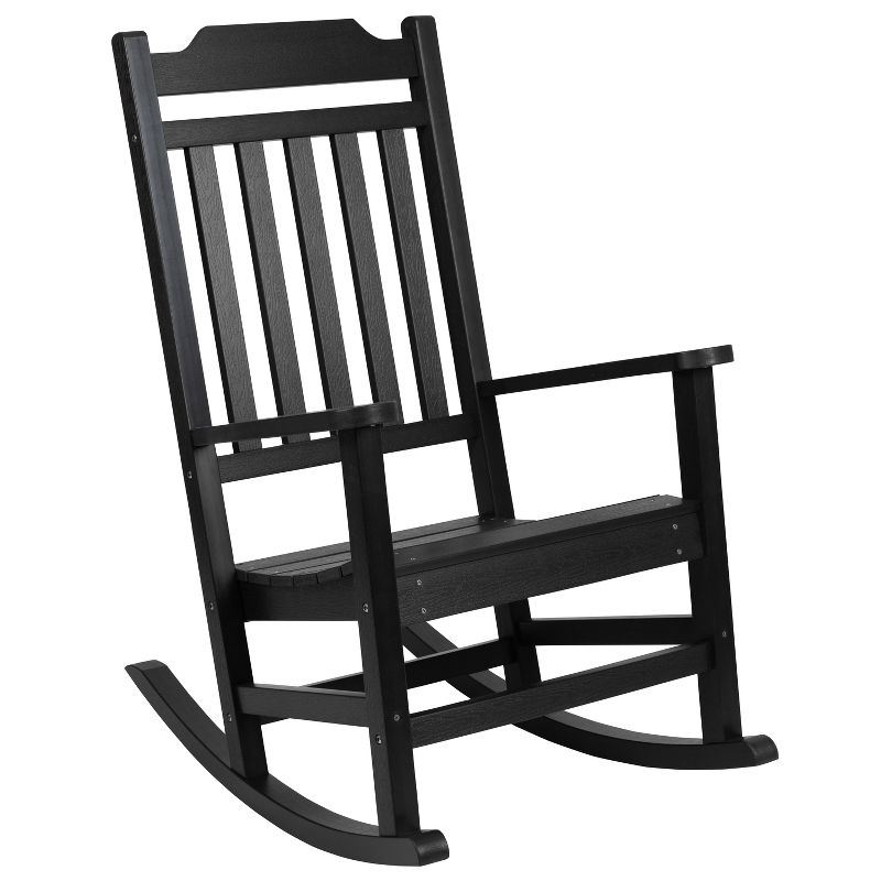 Emma and Oliver All-Weather Rocking Chair in Faux Wood - Patio and Backyard Furniture, 1 of 13
