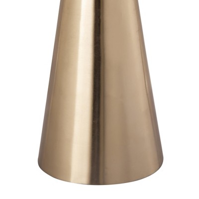 Gray Marble and Gold Metal Round Side Table