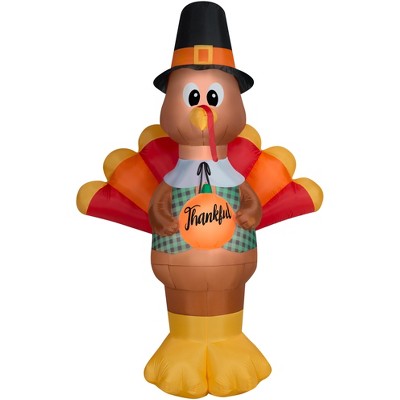 Gemmy Airblown Inflatable Thankful Turkey Giant, 10 ft Tall, Multi