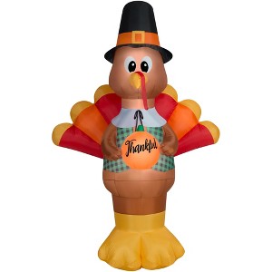 Gemmy Airblown Inflatable Thankful Turkey Giant, 10 ft Tall, Multi - 1 of 4