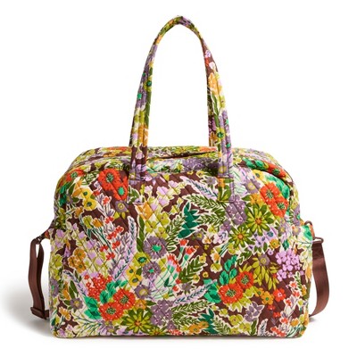 Vera Bradley Women's Outlet Cotton Large Weekender Travel Bag Evening Garden