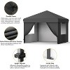 10X10FT Instant Pop Up Canopy Tent with 4 Side Walls, Heavy Duty Waterproof UPF 50+ UV Protected Canopy with Wheeled Carry Bag - 3 of 4