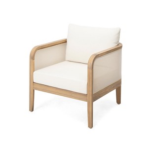 Dexmalle Patio Acacia Wood Club Chair with Thick Cushion - 1 of 4