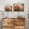 BRINJOY Framed Vintage Floral Landscape Canvas Art - Poppy Field Oil Painting for French Country Farmhouse Decor - 2 of 4