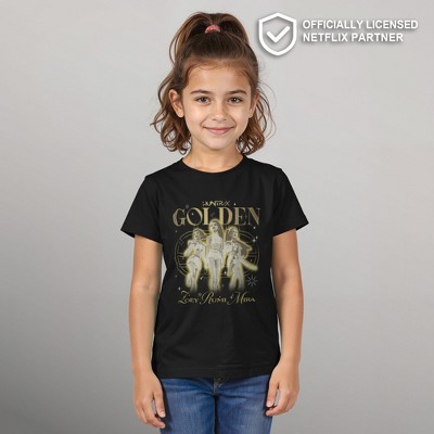 KPop Demon Hunters Girls KPop Demon Hunters Huntrix The Golden Girls T Shirt - Black - Small — фото 2