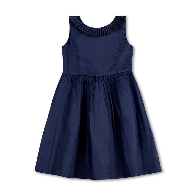 Hope & Henry Girls' Sleeveless Pleated Collar Sateen Party Dress, Infant, 1 of 9