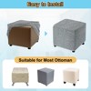 Unique Bargains Elastic Living Room Bedroom Leaf Pattern Square Foot Stool Cover - 4 of 4