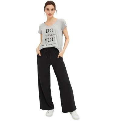 ellos Women's Plus Size Screenprint V-Neck Tee