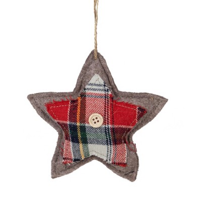 Northlight 4.5" Plaid Star Shaped Plush Christmas Ornament