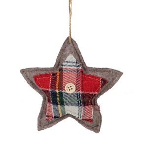 Northlight Plaid Star Shaped Plush Christmas Ornament - 4.5" - Multicolor - 1 of 4