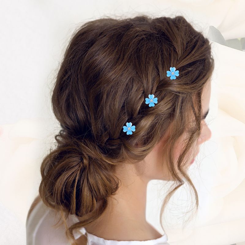 Unique Bargains Girl's Rhinestone Mini Flower Hair Clips 20 Pcs, 3 of 7