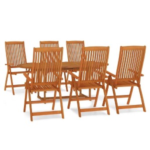 vidaXL Patio Dining Set Outdoor Extendable Table and Chair Solid Eucalyptus Wood - 1 of 4
