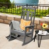 Costway Patio Rocking Chair All-Weather HDPE Rocker High Back Porch White\Grey\Turquoise - image 2 of 4