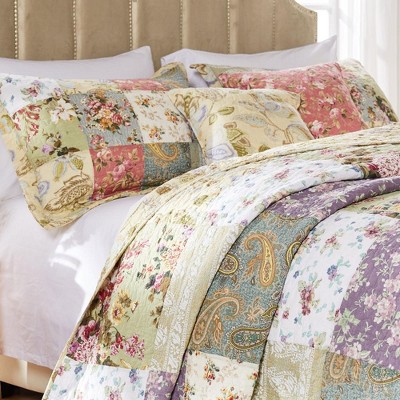 Blooming Prairie Multicolor Cotton Reversible Full/Queen Quilt Set