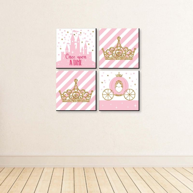 Big Dot of Happiness Little Princess Crown - Kids Room, Nursery Decor & Home Decor - 11 x 11 inches Nursery Wall Art - Set of 4 Prints for baby's room, 5 of 9