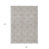 Taupe And Ivory Geometric Washable Indoor Outdoor Area Rug - 3 of 4