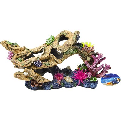 Penn-Plax Deco-Wrecks Large Aquarium Decorations Tan Plane Coral Scape