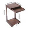 YIYIBYUS Solid Wood C-Shaped Side Table with Drawer & Lockable Wheels - 4 of 4