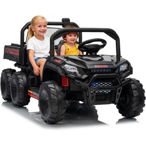 24V Electric Ride-On Dump Truck- 2-Seater w/ Parent Remote, All-Terrain Tires, 3 Speeds, Music & Safety Belts for Ages 3-8 - 1 of 4