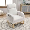 CAVINAS 27.6" Rocking Accent Chair with High Backrest and Side Pockets, Upholstered Lounge Arm Chair for Living Room - 3 of 4