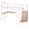 Twin Size Metal Loft Bed with Desk and Metal Grid, Stylish Metal Frame Bed with Lateral Storage Ladder and Wardrobe, Black - 4 of 4
