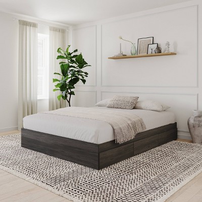 Bark Gray Full Double 3-Drawer Storage Platform Bed