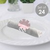 Big Dot of Happiness Pink Winter Wonderland - Holiday Snowflake Birthday Party and Baby Shower Paper Napkin Holder - Napkin Rings - Set of 24 - 2 of 4