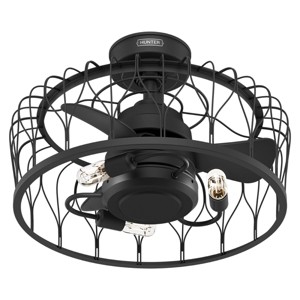 Hunter Fan 36" Rotonda Ceiling Fan with LED Light Kit and Handheld Remote Matte Black - 1 of 4