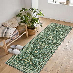 Floral Area Rugs for Living Room Washable Rug Non Slip Ultra Thin Boho Flower Indoor Floor Carpet for Girls Room Nursery Playroom - 1 of 4