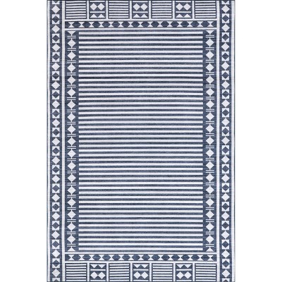 Nuloom Lacie Multi Striped Machine Washable Pet Friendly Indoor/Outdoor Area Rug, 4' x 6', Blue