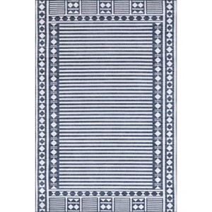 Nuloom Lacie Multi Striped Machine Washable Pet Friendly Indoor/Outdoor Area Rug, 4' x 6', Blue - 1 of 4
