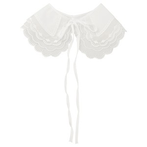 Elerevyo Women Detachable Semi-Sheer Embroidery Neck Ruff Fake Dickey Collar Blouse 1 Pc - 1 of 4