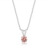 Pompeii3 1/5 Ct Pink Diamond Lab Created Solitaire Pendant 14k White Gold 18" Necklace - 2 of 4