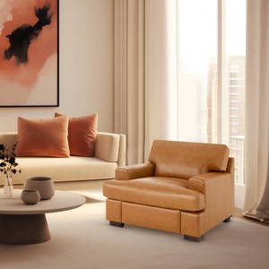 Home Imports Emporium Genuine Leather Accent Chair - 1 of 4