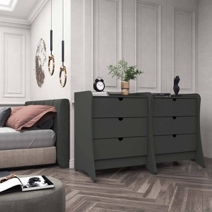 Manhattan Comfort Set of 2 Coney 3 Drawer Dressers - 1 of 4