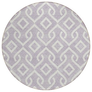 Lavender And Ivory Geometric Washable Indoor Outdoor Area Rug - 1 of 4