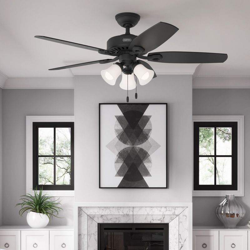 52" Builder Ceiling Fan with Light Kit and Pull Chain (Includes LED Light Bulb) - Hunter Fan, 5 of 16