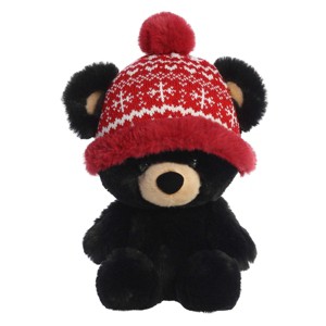 Aurora Large Baby Bear Bucky Holiday Festive Stuffed Animal Black 13" - 1 of 4