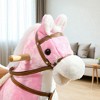 Mshliw Plush Rocking Horse with Saddle & Sounds, Ride-On Toy for Toddlers Ages 3–8, Soft Seat, Footrests, Wooden Base, Gift Idea, Halloween gift - 4 of 4