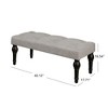 FURNIinspire Ottomans And Benches Ottoman Bench 4 Thickened Roman Column Feet French Upholstered Bedside Bench, Grey, 42.12"*17.71"*16.54" - 3 of 4
