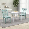 Costway Set of 2 Wood Dining Chair Cross Back Dining Room Side Chair Mint Green Home Kitchen - 2 of 4