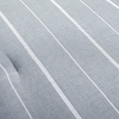 King Blue and Off-White Cotton Striped Comforter Set