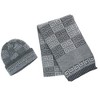 CTM Men's Ribbed Knit Cuff Cap with High Pile Fleece Lining and Matching Scarf Set - 3 of 4