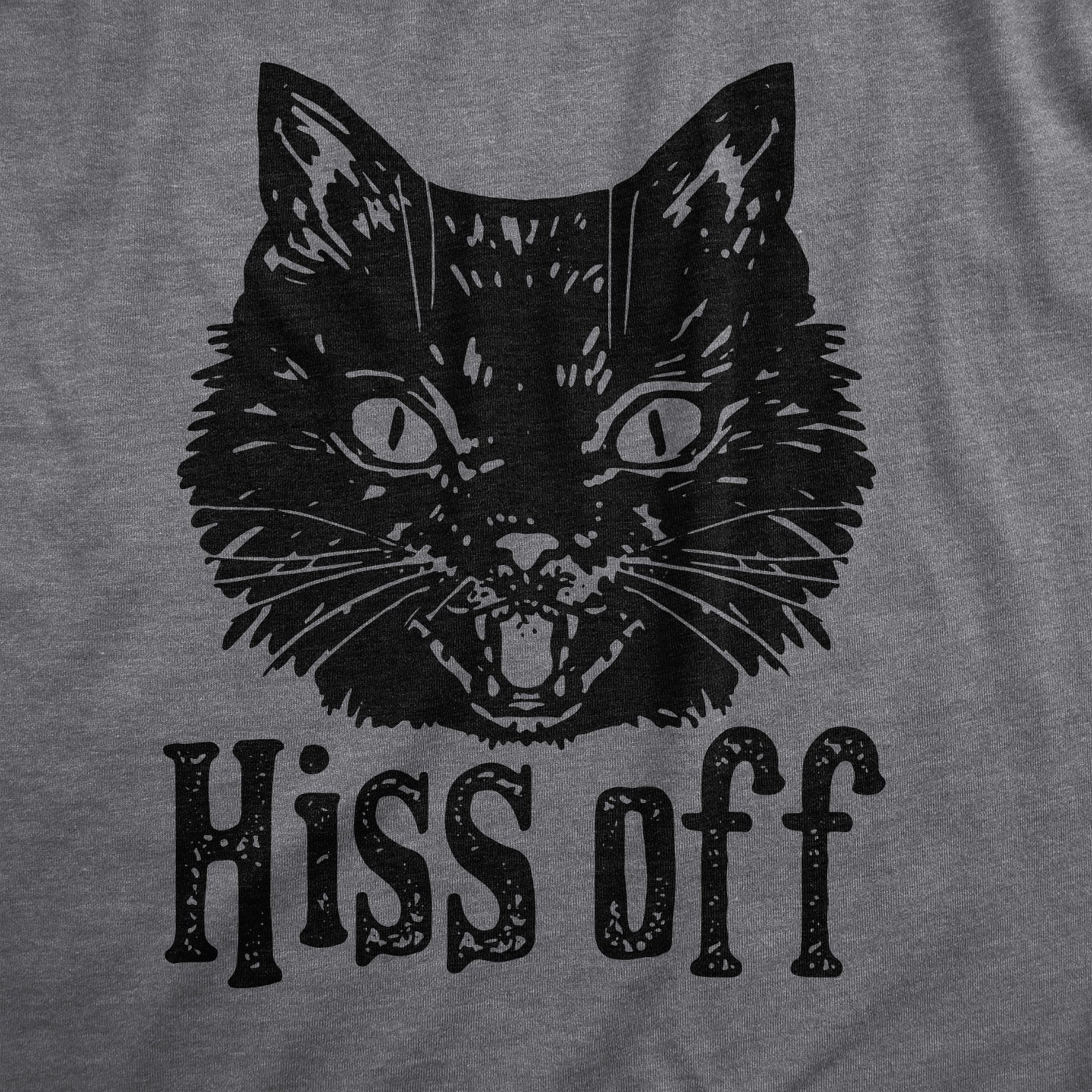 Мужская футболка Crazy Dog T-Shirts, Inc. Hiss Off T Shirt Funny Angry Hissing Aggressive Cat T Shirt for Guys - Crazy Dog T Shirt For Cat Lovers Dark Grey, цвет: Тёмный серый — фото 2