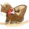 Qaba Baby Rocking Horse, Riding Horse, Plush Animal Rocker with Realistic Sound, Pedals, Toy for Boy Girl Aged 18-36 Months, Brown - 4 of 4