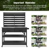 Gulches 64.9"H Outdoor Potting Bench with Lockable Wheels, 100% Fir Wood Kitchen Island, Stainless Steel Top, Upper Hutch & Ample Storage - 4 of 4